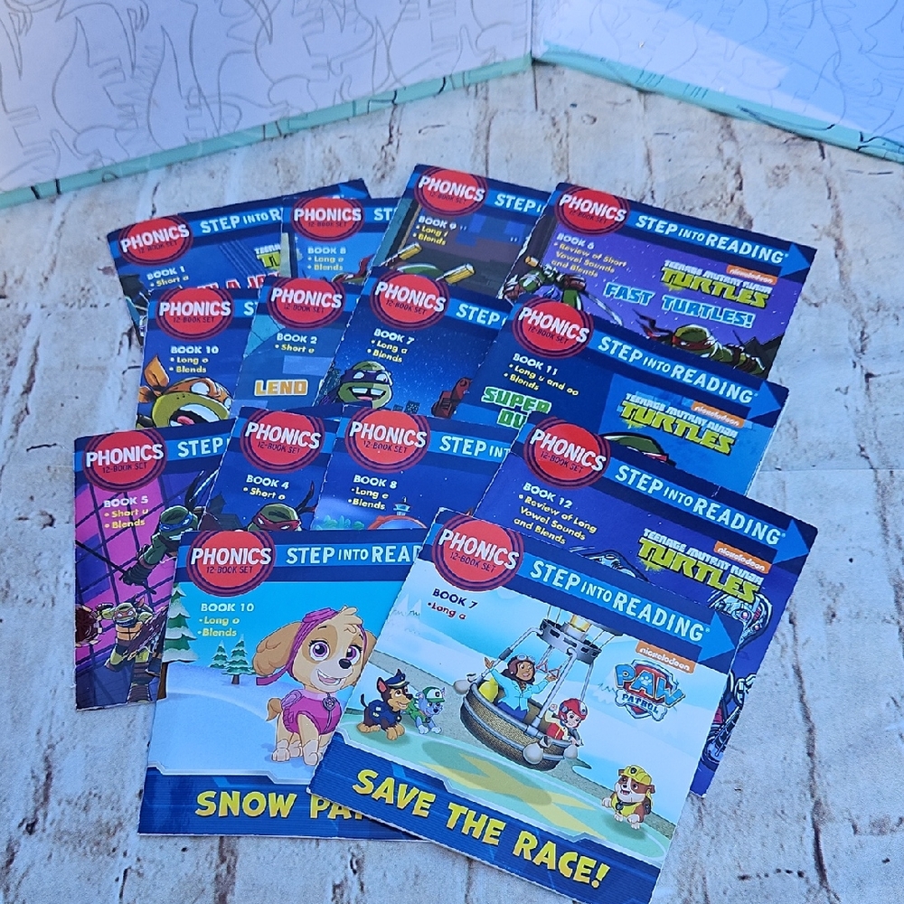 Phonics Step Into Ready Teenage Mutant Ninga & Paw Patrol Lot Of 14